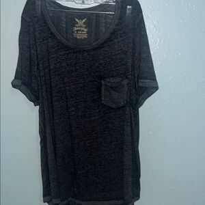 Black Sheer T-Shirt with Pocket